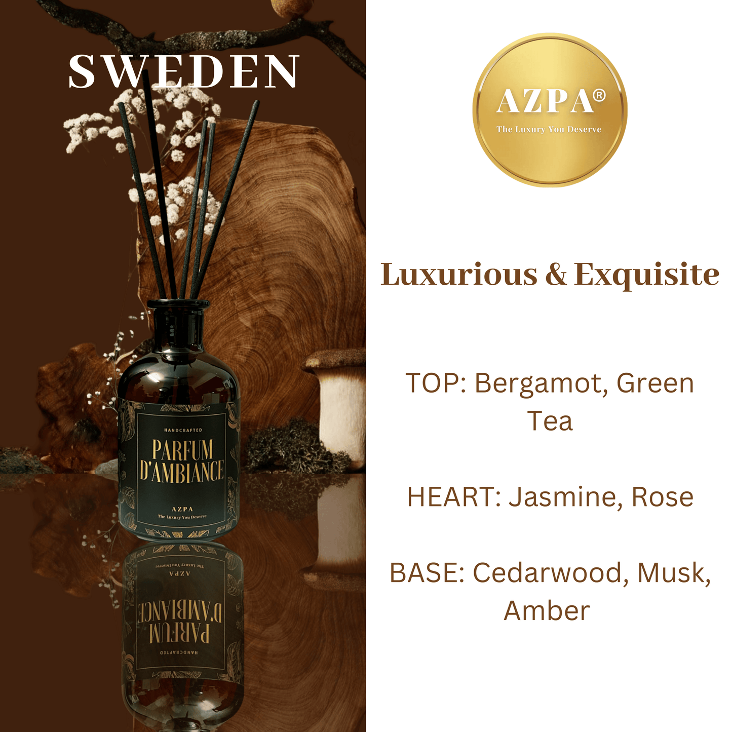 AZPA®️Sweden Premium Reed Diffuser ( 130ml )