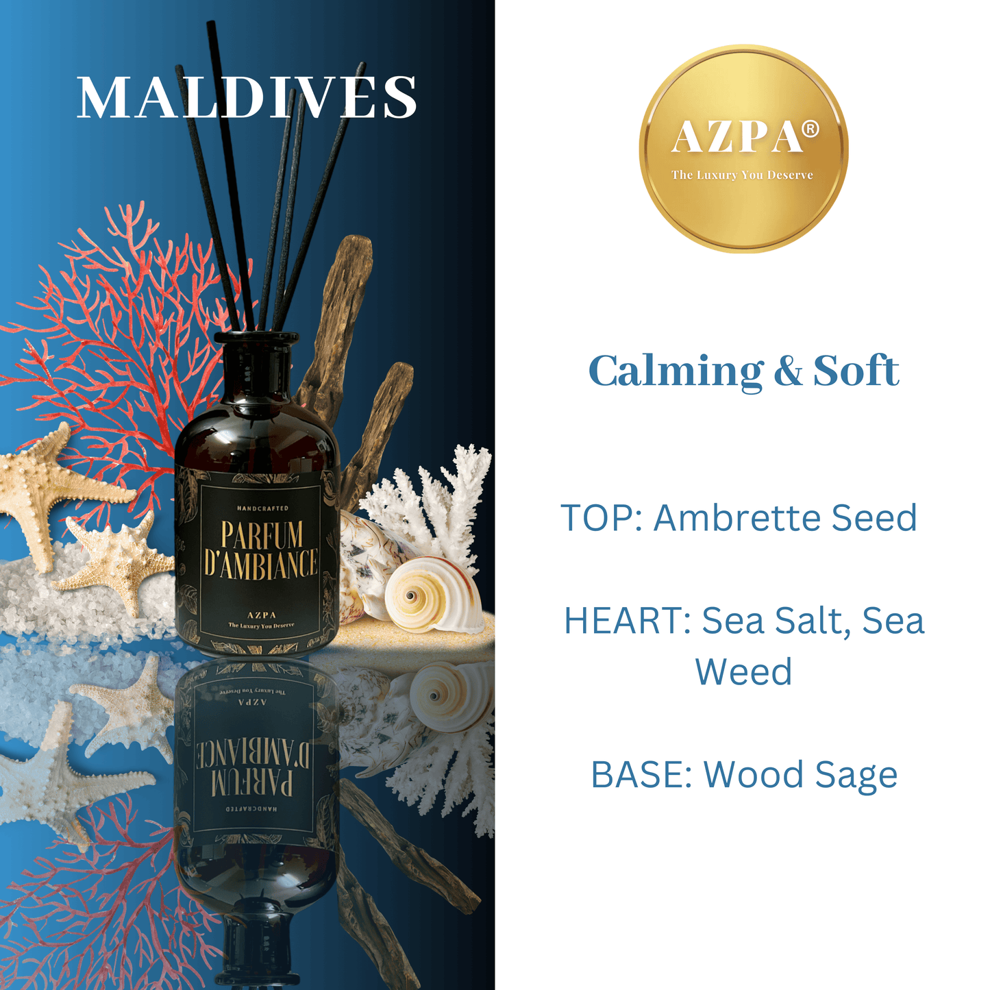 AZPA®️Maldives Premium Reed Diffuser ( 130ml )