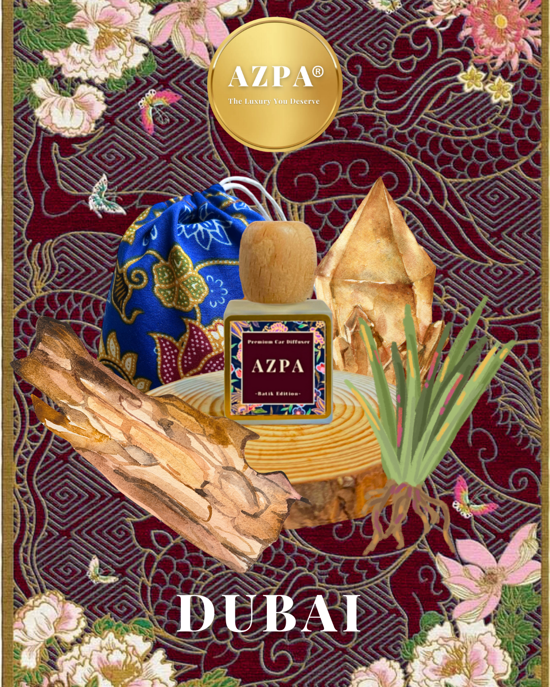 AZPA®️Dubai Batik Edition Car Diffuser ( 10ml )