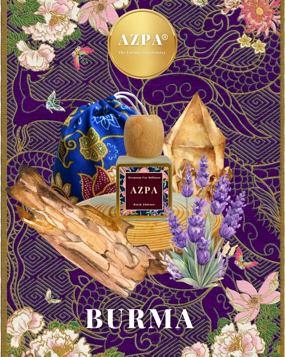 AZPA®️Burmaa Batik Edition Car Diffuser ( 10ml )